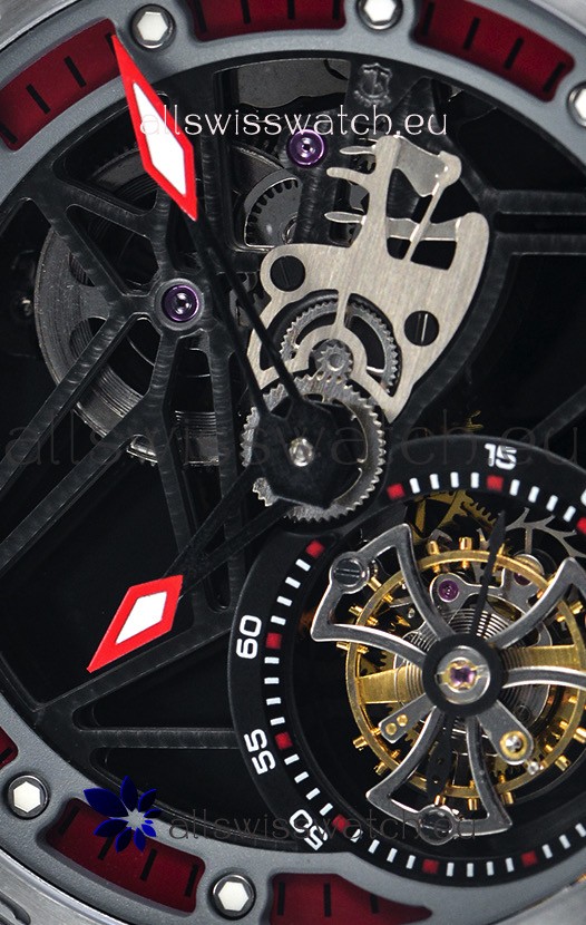 IMG_9081 Roger Dubuis Excalibur Spider Flying Tourbillon Skeleton Titanium Casing 1:1 Mirror Replica 7