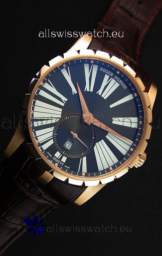 IMG_9081 Roger Dubuis Excalibur RDDBEX0587 Pink Gold Grey Dial Replica 7