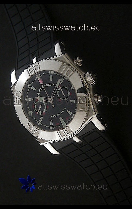 IMG_9081 Roger Dubuis Lemania Easy Diver in Black Dial Replica 7