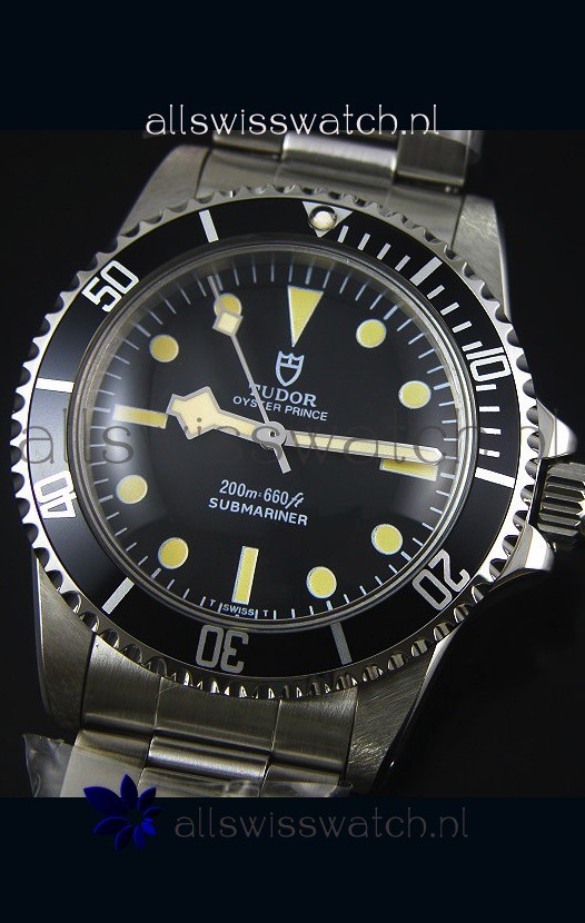 Tudor Oyster Prince Vintage 200M Black Dial Dot Markers 1:1 Mirror Replica 7