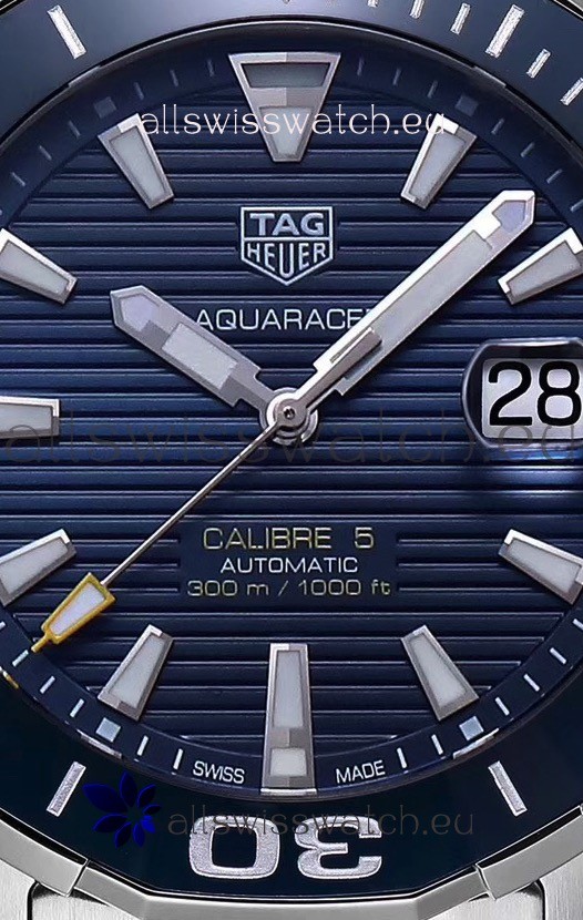 IMG_9081 Tag Heuer Aquaracer Calibre 5 1:1 Mirror Blue Dial Replica 7