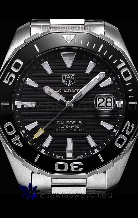 IMG_9081 Tag Heuer Aquaracer Calibre 5 1:1 Mirror Black Dial Replica 7