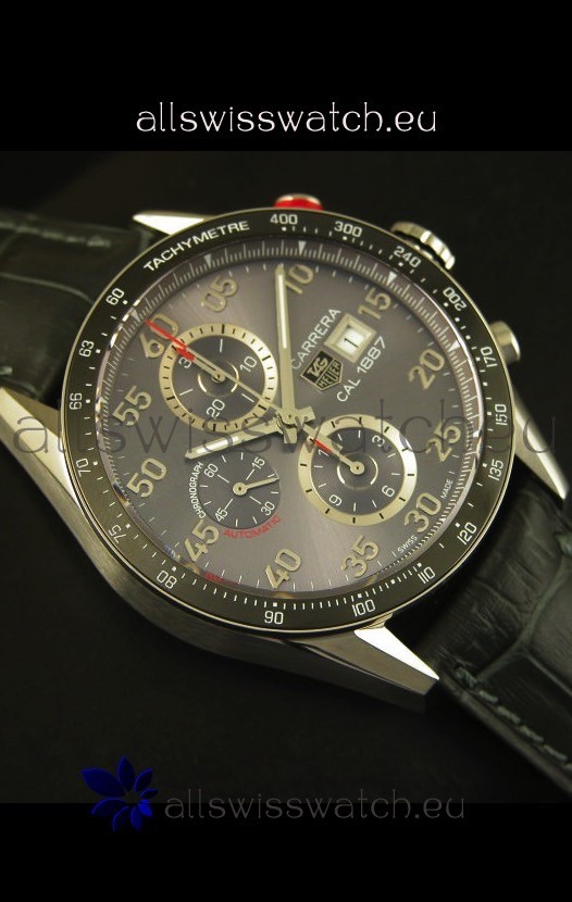 IMG_9081 Tag Heuer Carrera Calibre 1887 Grey Dial - 1:1 Mirror Replica 7