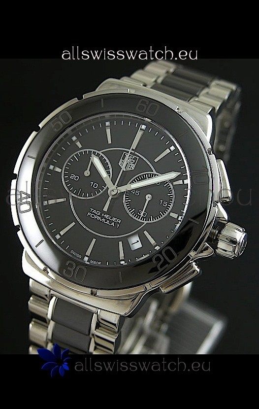 IMG_9081 Tag Heuer Formula 1 Chronograph Ceramic Ladies in Black Dial Replica 7