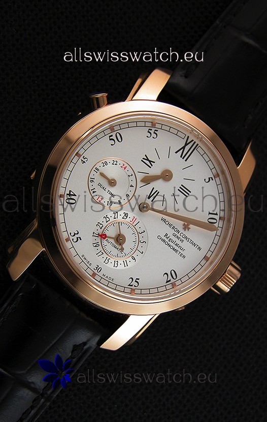 IMG_9081 Vacheron Constantin Malte Dual Time Regulator Pink Gold Replica 7