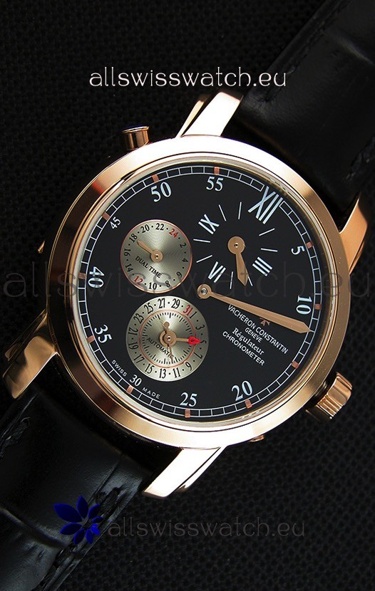 IMG_9081 Vacheron Constantin Malte Dual Time Regulator Pink Gold Replica 7