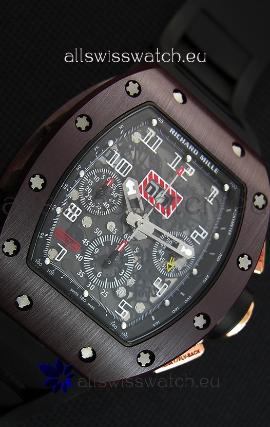 IMG_9081 Richard Mille RM011-FM Felipe Massa One Piece Ceramic Case in Black Strap Replica 7