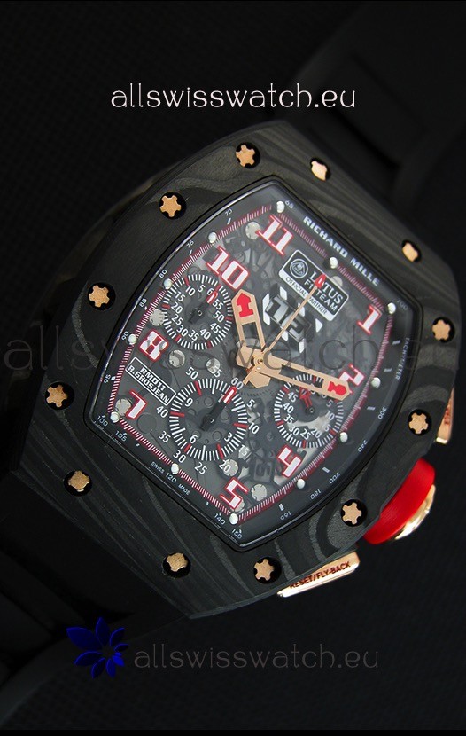 IMG_9081 Richard Mille RM011 Romain Grosjean Lotus F1 Edition Forged Carbon Case Replica 7