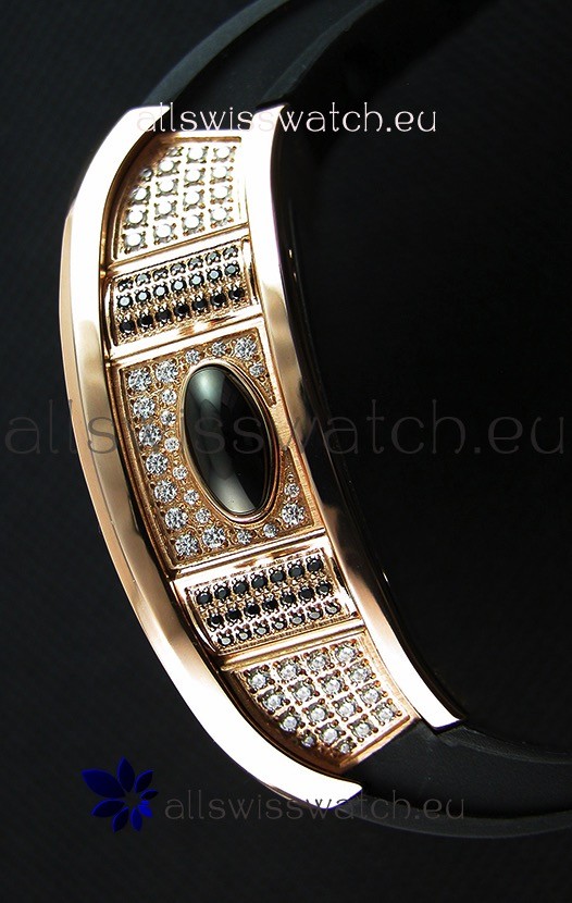 Richard Mille 19-02 Tourbillon Fleurin Pink Gold Replica 7