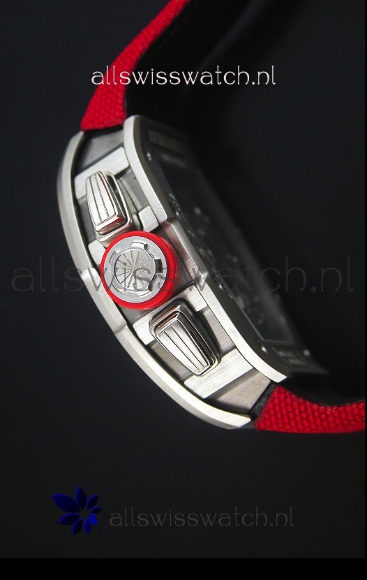 IMG_9081 Richard Mille RM011 Filipe Massa Titanium Casein Red Nylon Strap Replica 7