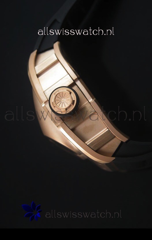 IMG_9081 Richard Mille RM053 Tourbillon Pablo Mac Donough Pink Gold Case Black Strap Replica 7