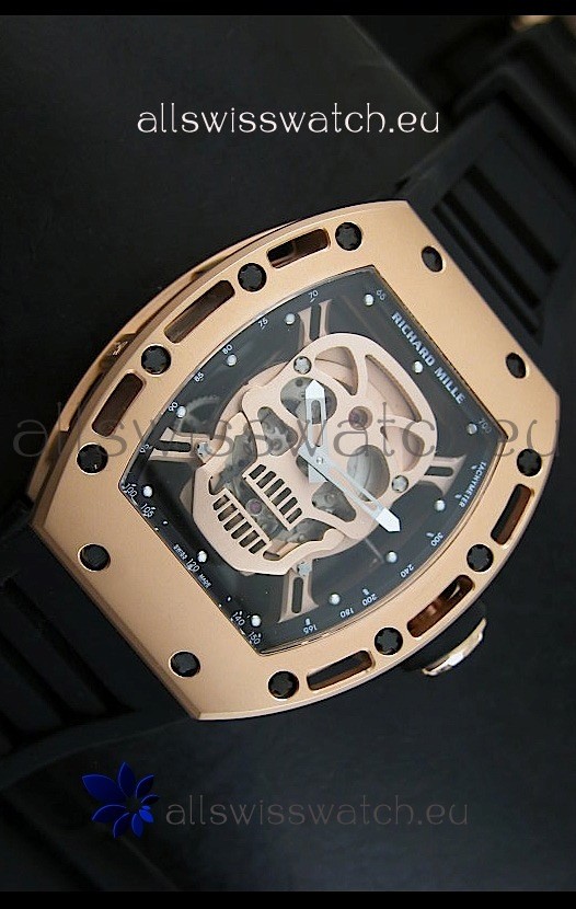 IMG_9081 Richard Mille RM052 Skull Tourbillonin Pink Gold Casing Replica 7