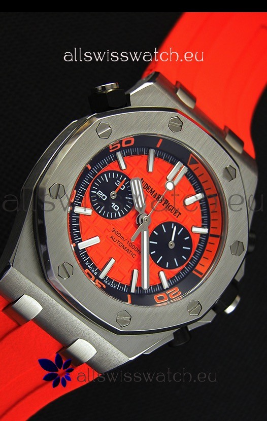 IMG_9081 Audemars Piguet Royal Oak Offshore Diver Chronograph Quartz in Orange Replica 7