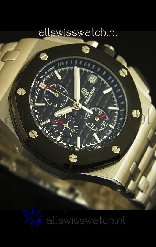 IMG_9081 Audemars Piguet Royal Oak Offshore in Black Dial - Steel Case Replica 7