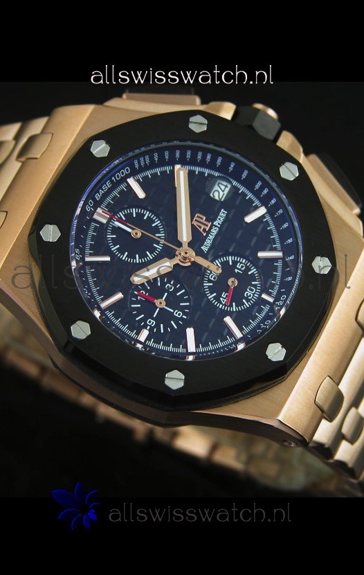 IMG_9081 Audemars Piguet Royal Oak Offshore in Pink Gold Case Replica 7