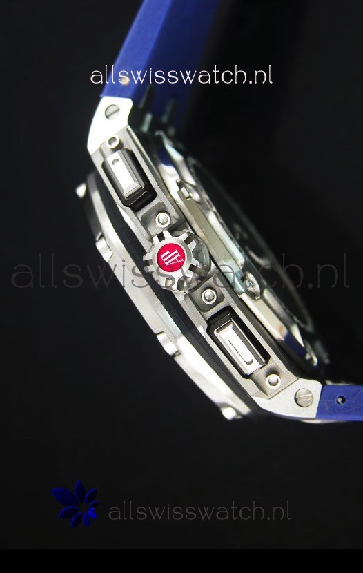 IMG_9081 Audemars Piguet Royal Oak Offshore Michael Schumacher Quartz Movement in Blue Replica 7