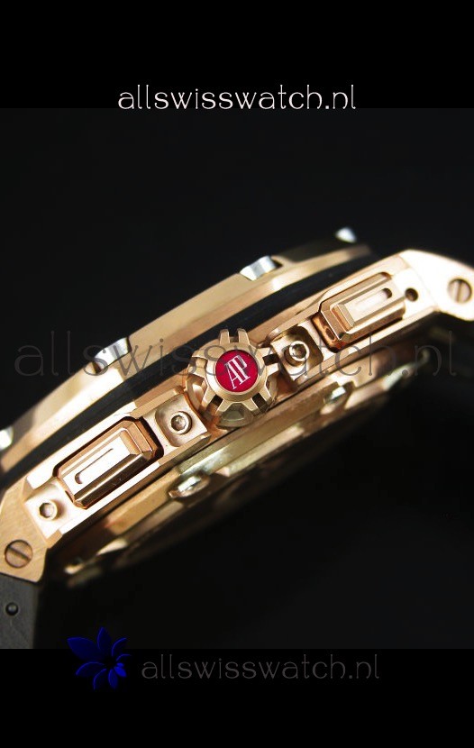 IMG_9081 Audemars Piguet Royal Oak Offshore Michael Schumacher Quartz Movement in Rose Gold Replica 7