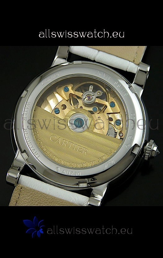 IMG_9081 Cartier Ronde de Tourbillon Diamond in White Strap Replica 7