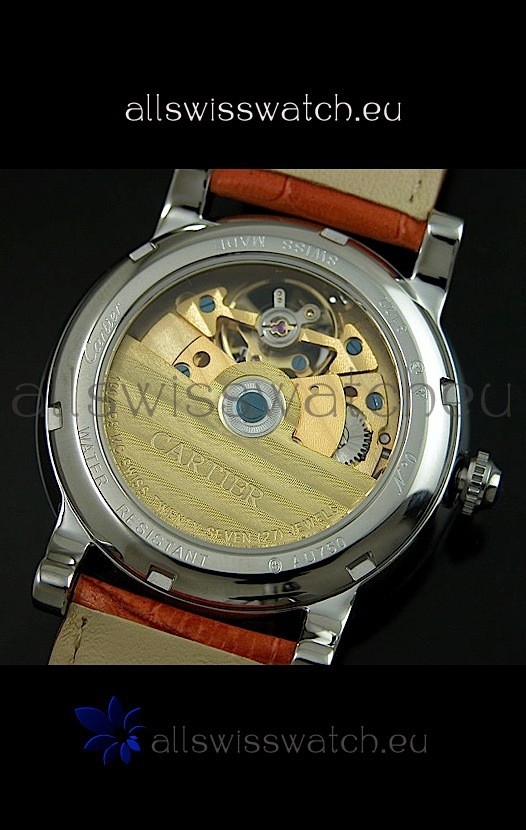 Cartier Ronde de Tourbillon in Brown Strap Replica 7