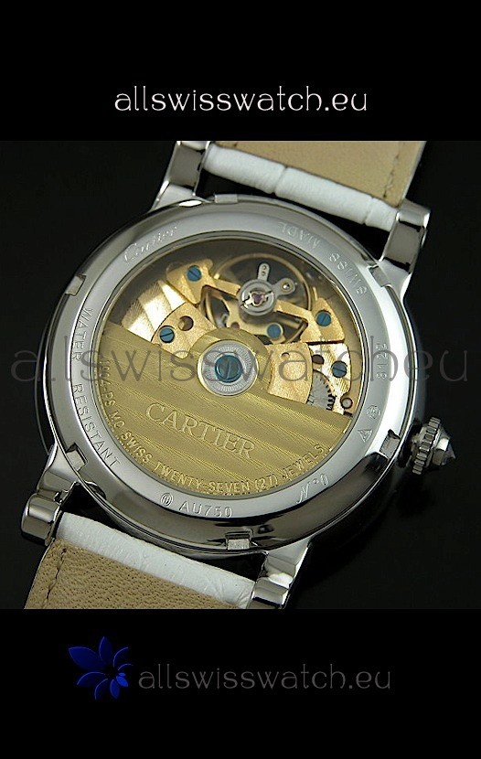 IMG_9081 Cartier Ronde de Tourbillon Diamond in White Strap Replica 7