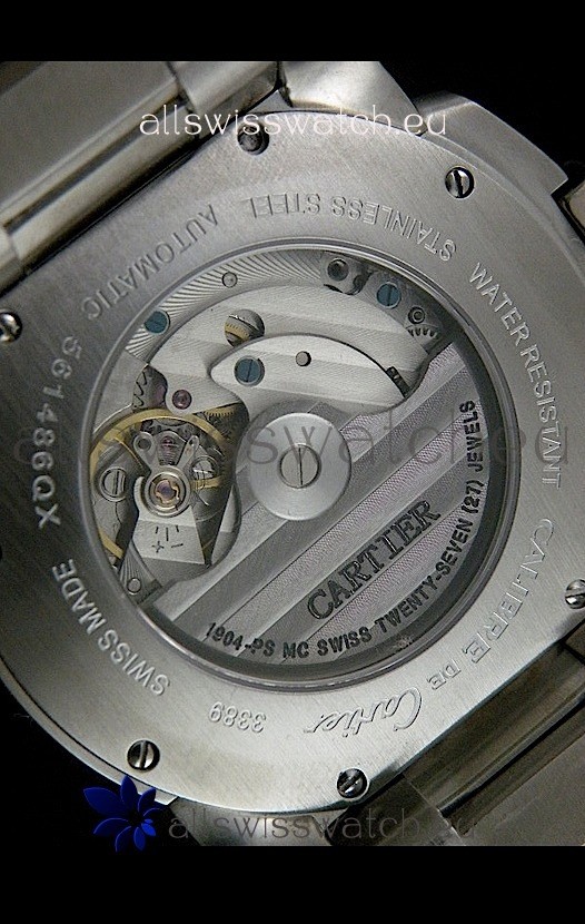 IMG_9081 Cartier Calibre de Steel in White Dial Replica 7