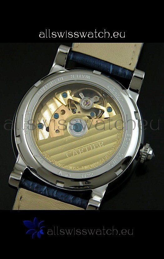 IMG_9081 Cartier Ronde de Tourbillon Diamond in Blue Strap Replica 7