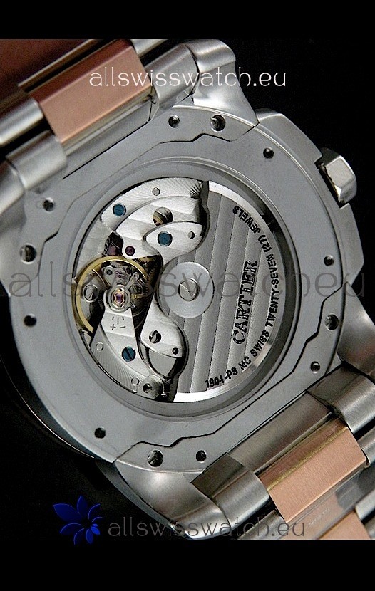 IMG_9081 Cartier Calibre de Rose Gold in White Dial Replica 7