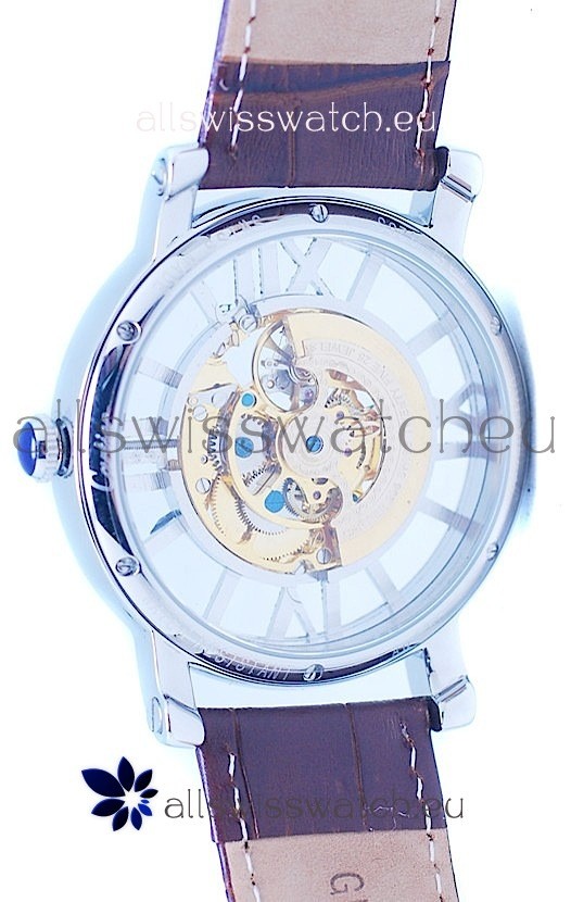 IMG_9081 Ronde De Cartier Skeleton in Diamond Bezel Replica 7