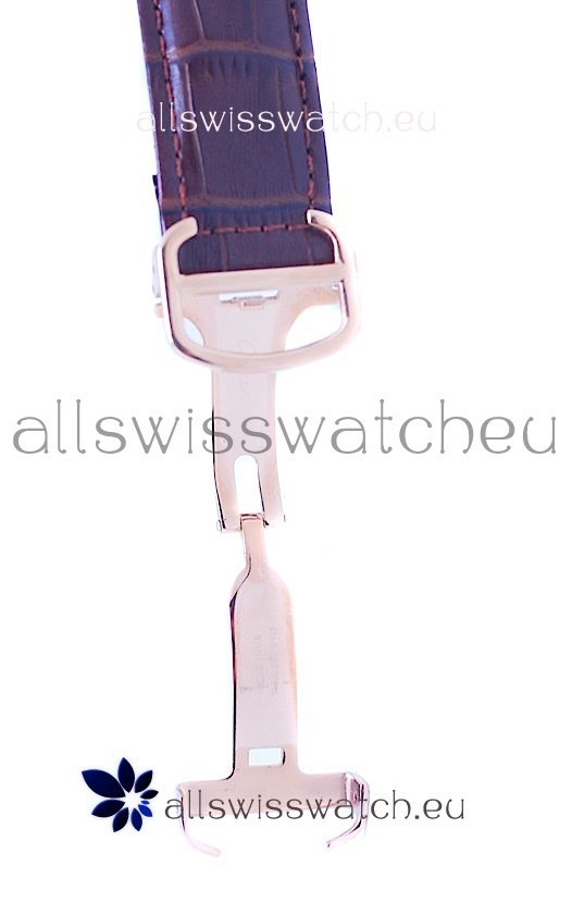 IMG_9081 Ronde De Cartier Skeleton Rose Gold in Diamond Bezel Replica 7