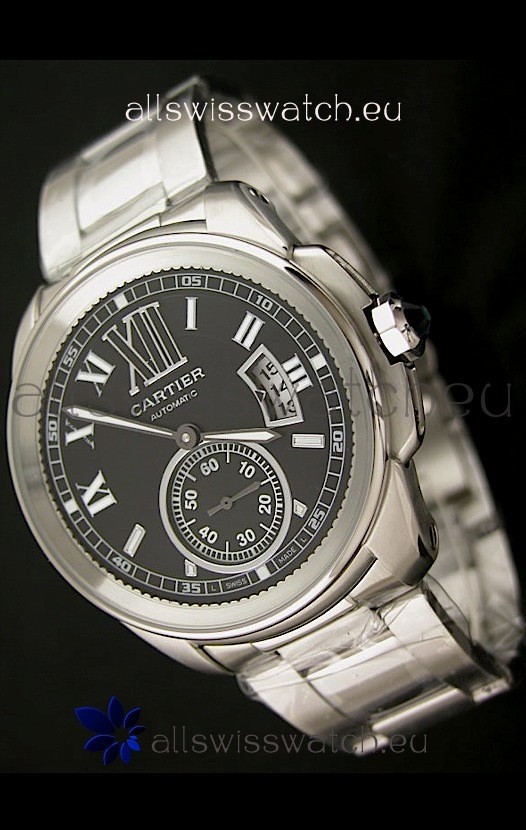 IMG_9081 Calibre De Cartier Automatic in Black Dial Replica 7