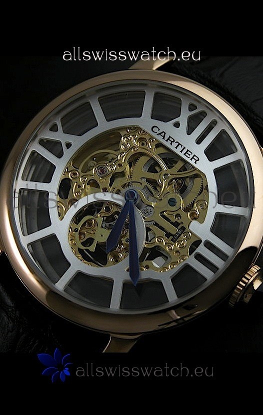 IMG_9081 Cartier Ronde de in Skeleton Yellow Gold Dial Replica 7