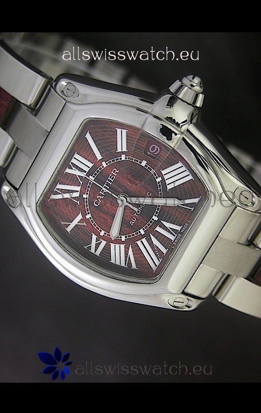 IMG_9081 Cartier Roadster in Red Wine Dial Replica 7