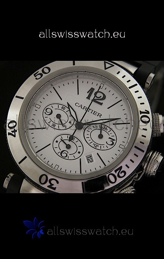 IMG_9081 Cartier Pasha de in White Strap Replica 7