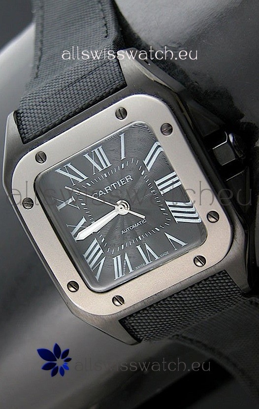 IMG_9081 Cartier Santos 100 with Titanium Bezel Replica 7