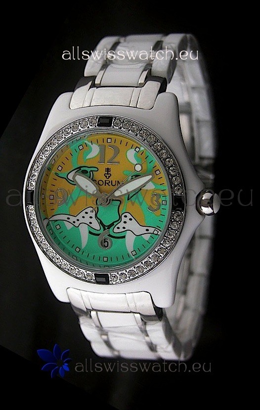 IMG_9081 Corum Imitation Ceramics in Light Green & Yellow Dial Replica 7
