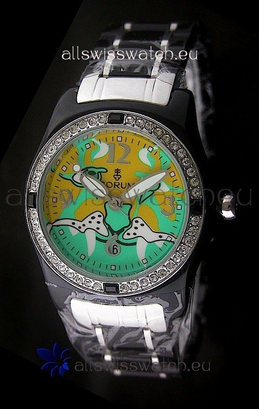 IMG_9081 Corum Imitation Ceramics in Light Green & Yellow Dial Replica 7