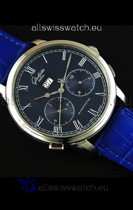 IMG_9081 Glashuette Dual Sub Dial in Blue Dial Replica 7