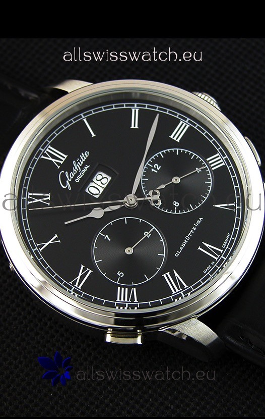 IMG_9081 Glashuette Dual Sub Dial in Black Dial Replica 7