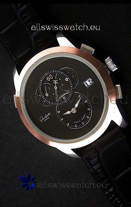 IMG_9081 Glashuette ST. Steel in Black Dial Replica 7