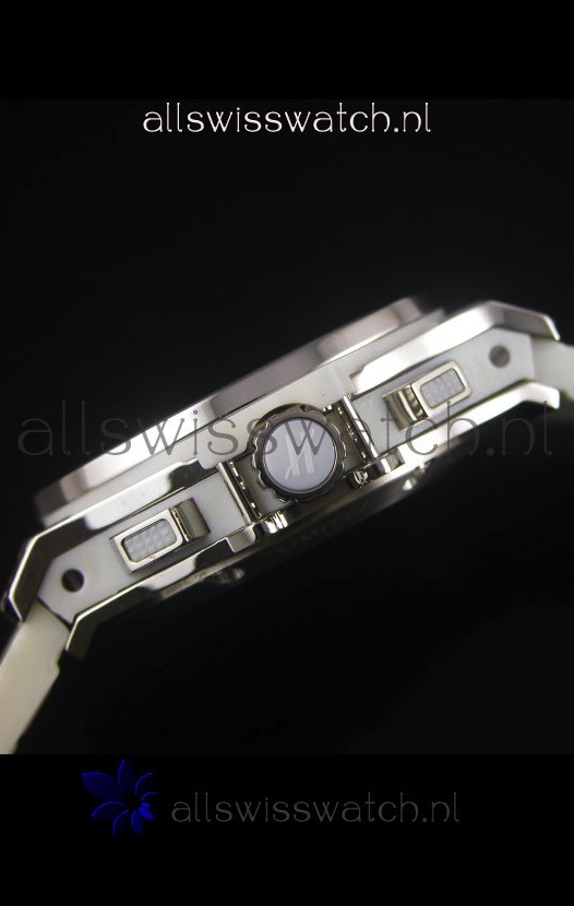 IMG_9081 Hublot Big Bang Rose Stainless Steel Quartz Movement in White Strap Replica 7