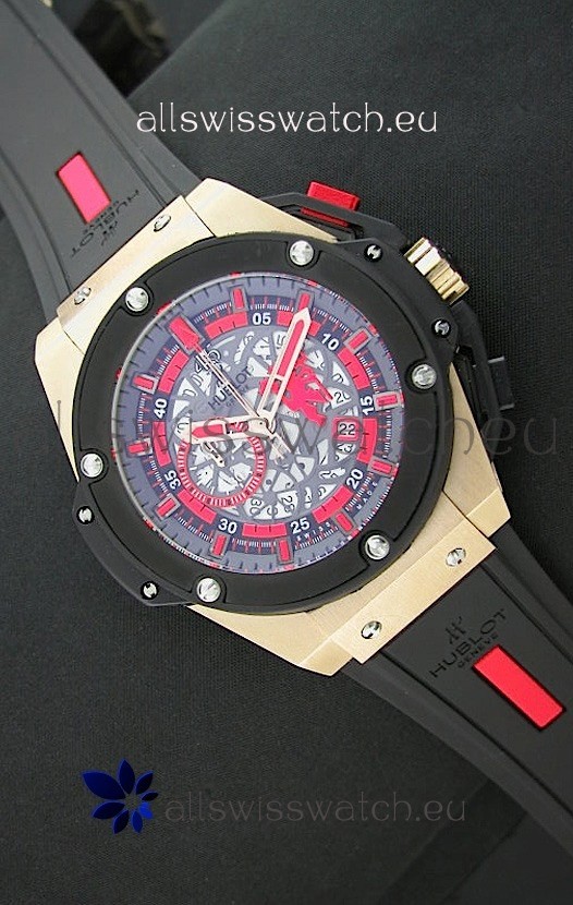 IMG_9081 Hublot Big Bang King Power Manchester United Japanese Rose Gold Replica 7