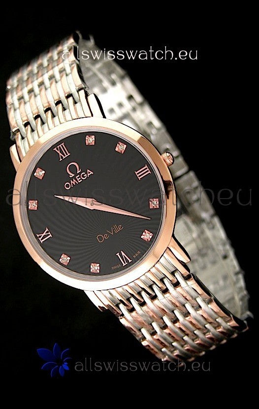 IMG_9081 Omega DeVelie Rose Gold in Black Dial Replica 7