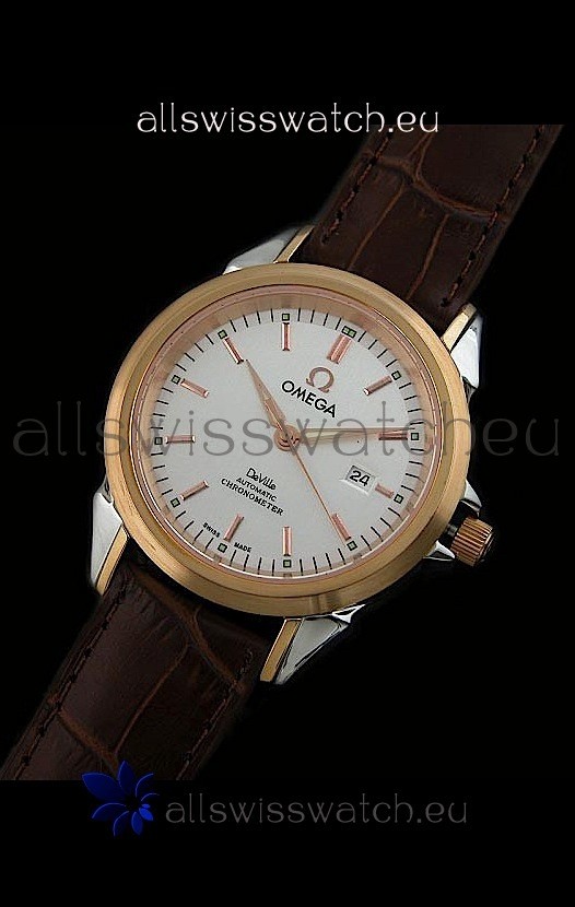 IMG_9081 Omega Deville Escapement Mechanical Rose Golden Replica 7