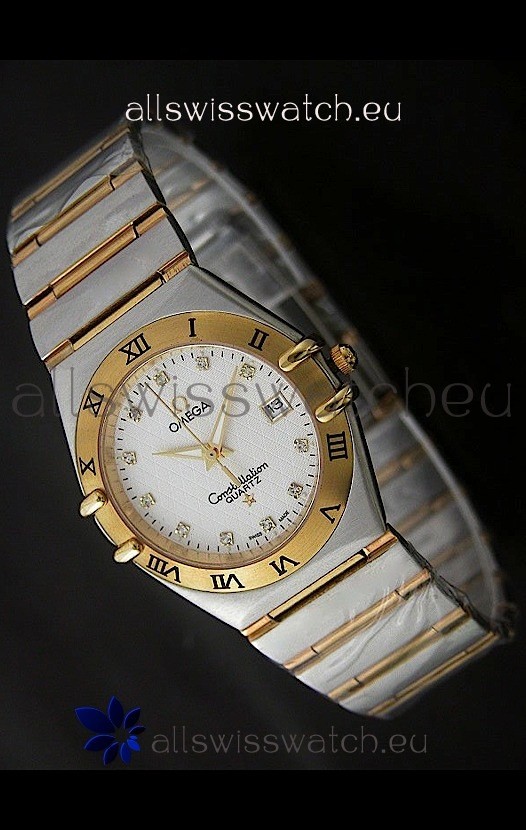 IMG_9081 Omega Constellation Quartz in Pink Gold Two ToneCasing Replica 7
