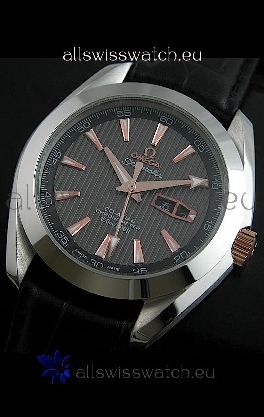 IMG_9081 MEGA Seamaster Aqua Terra 150M Co-Axial in Black Dial Replica 7