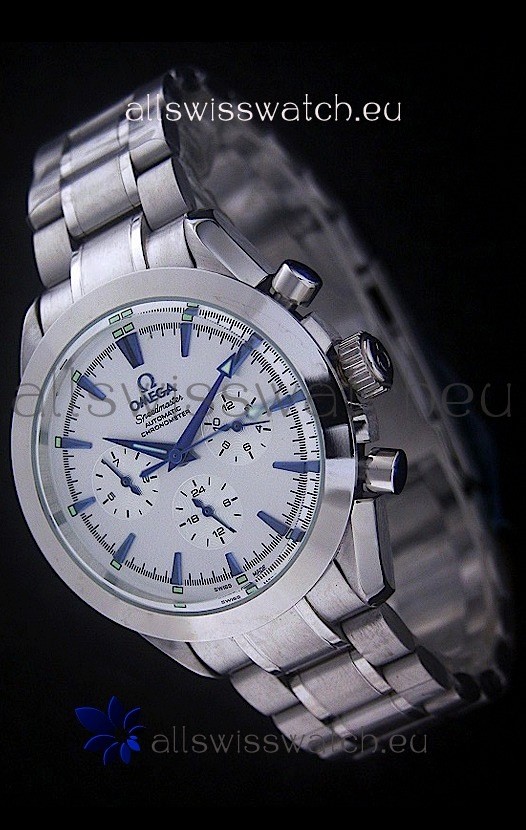 IMG_9081 Omega Speedmaster Automatic Chronometer in White Dial Replica 7