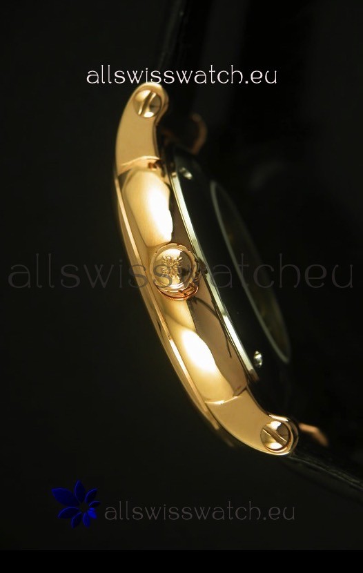 IMG_9081 Patek Philippe Calatrava Rose Gold Diamonds Hour Markers Replica 7