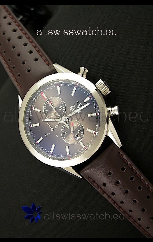 IMG_9081 Tag Heuer Carrera Quartz in Brown Strap Replica 7