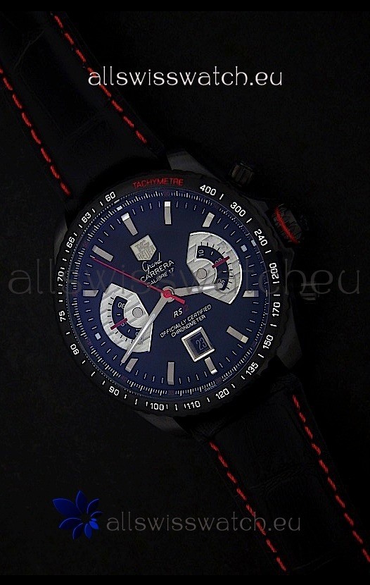IMG_9081 Tag Heuer Grand Carrera Two Tone in black Dial Replica 7