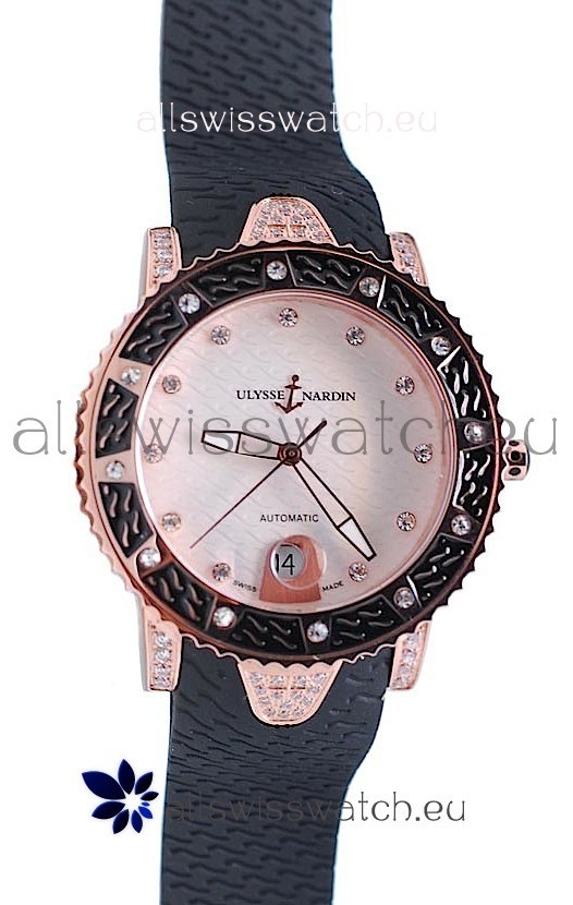 IMG_9081 Ulysse Nardin Diver Pink Gold in White Dial Replica 7